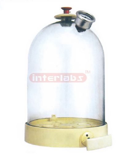 BELL JAR WITH VACUUM PUMP HAND OPERATED HAND OPERATED